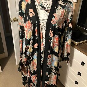 Simply Be Black Floral Kimono